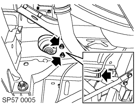 Lower subframe on jack sufficiently to remove steering rack.