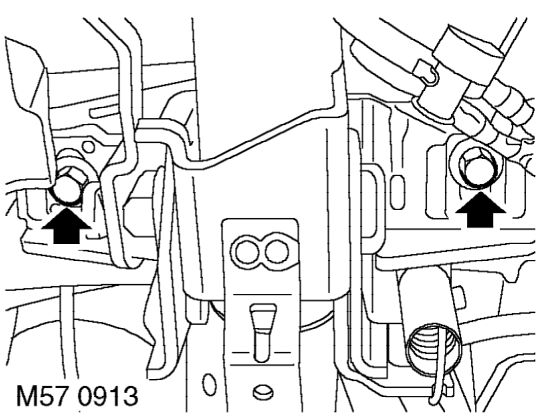 Remove bolt securing universal joint to steering rack pinion.