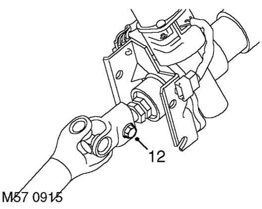 Release column assembly from steering rack pinion and remove from vehicle.
