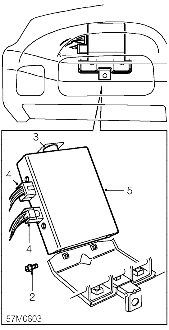 Epas ecu – Remove glovebox. See BODY, Interior trim components.