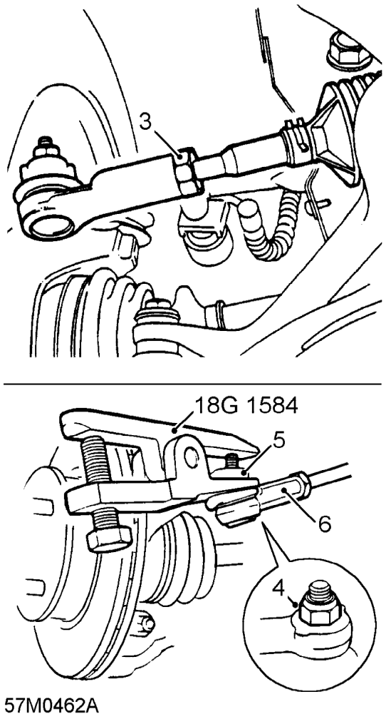 Track-rod end – Remove road wheel(s).