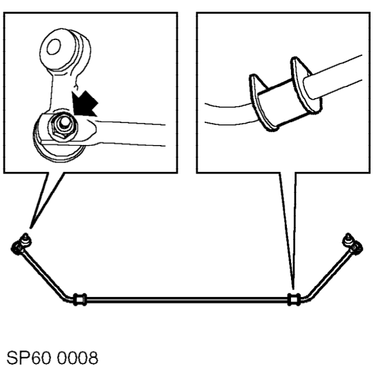 Anti-roll bar – Remove clamps and anti-roll bar.