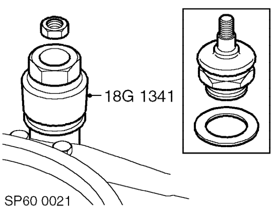 Release ball joint from upper suspension arm.