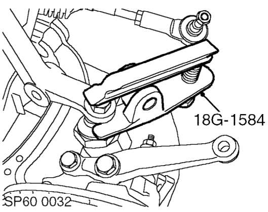 Bearings - hub – Release ball joint taper from steering arm using 18G-1584 .