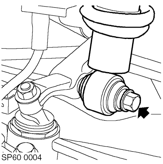 Remove 3 bolts securing crash can to subframe and remove crash can.