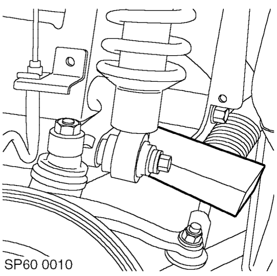 Suspension arm - lower front – Remove bolts securing damper assemblies to upper suspension arms, move dampers aside.