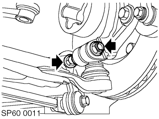 Remove 2 bolts securing LH and RH brake pipe support brackets to subframe turret.