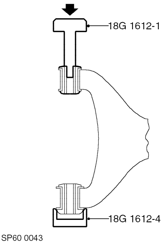 Bush - suspension lower arm - front – Remove front lower arm. See this section.
