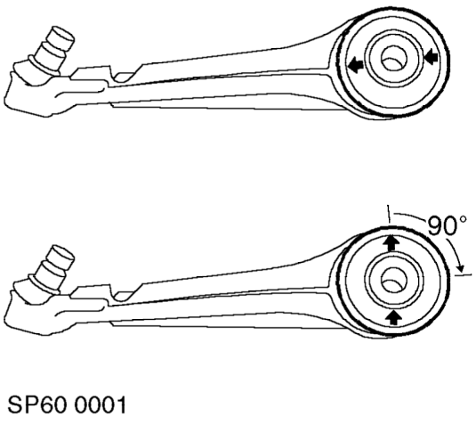 Fit tool 18G 1612-2 to rear bush location.