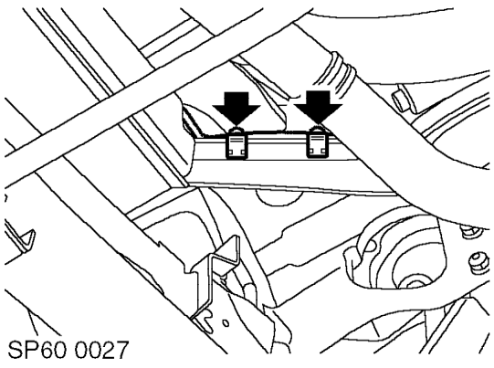 Remove and discard cable tie securing battery lead to subframe, position battery lead asid