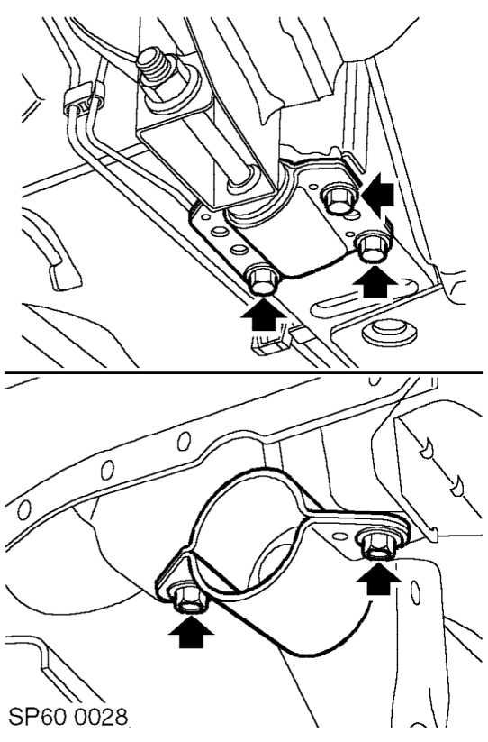 Lower vehicle on ramp until subframe makes contact with table.