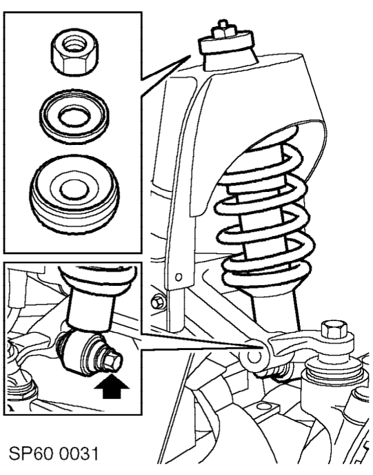 Remove nuts securing steering rack ball joints to front hubs. Using 18G-1584 , release bal