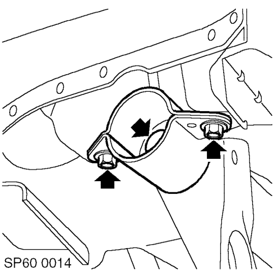 Mounting - front sub frame - front – Raise front of vehicle and support on stand(s).