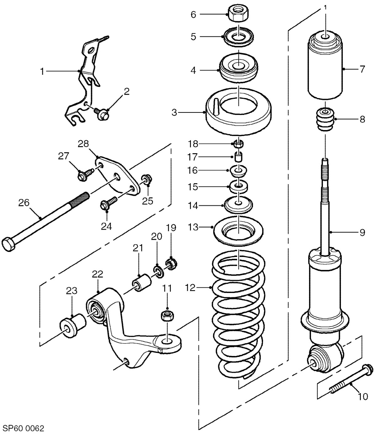 Rear suspension components