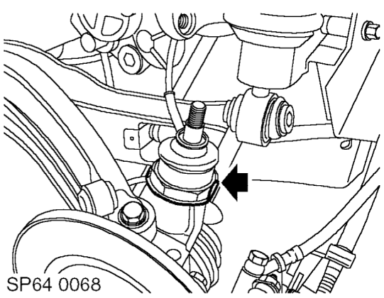 Ball joint - upper – Fit slave nut to ball joint threads, position 18G-1584 and release ball joint taper from u