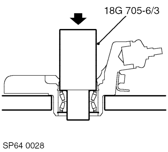 Position hub to press.