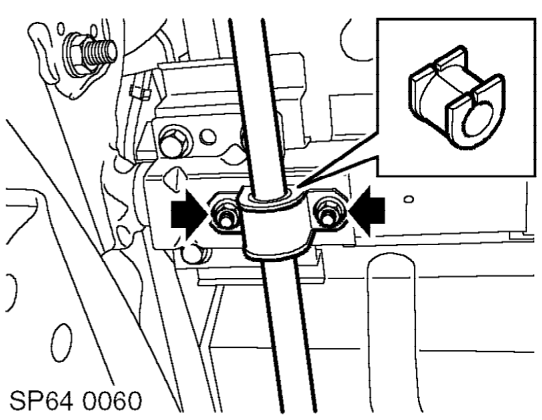 Anti-roll bar - rear – Remove nuts and bolts securing anti-roll bar links to LH and RH trailing arms.
