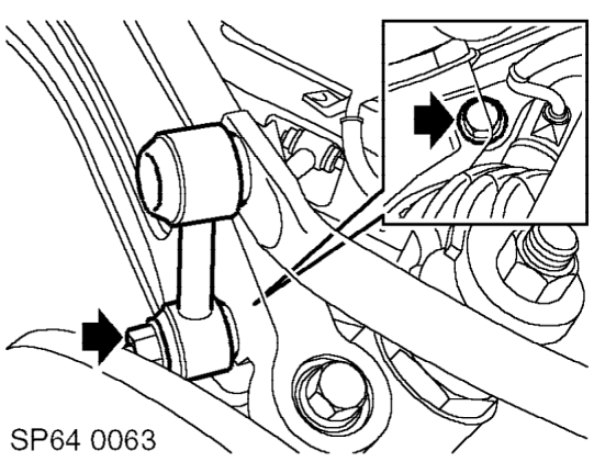 Link - anti-roll bar – Remove nut and bolt securing anti-roll bar link to anti-roll bar.