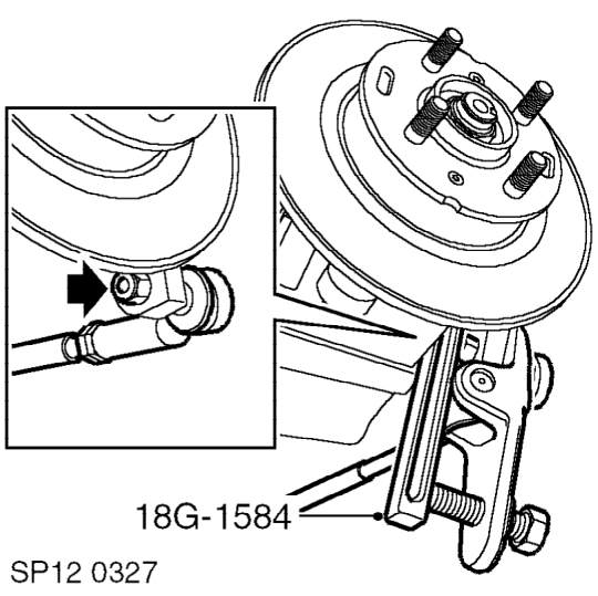 Track control arm – Remove road wheel.