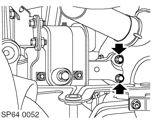 Bush - trailing arm – Remove 2 bolts securing brake caliper to hub. Release caliper from hub and tie aside.