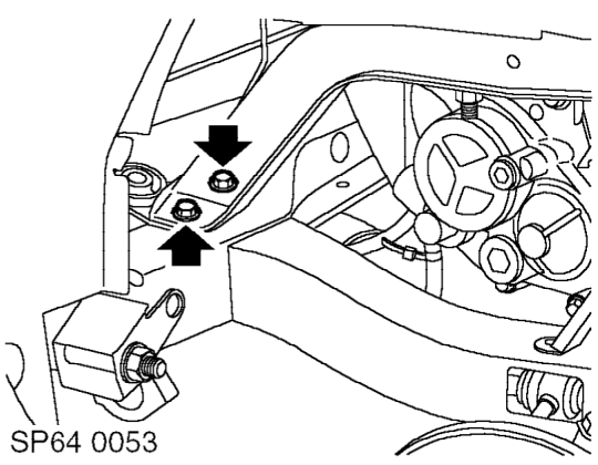 Bush - trailing arm – Loosen 2 bolts securing rear of buttress to subframe.