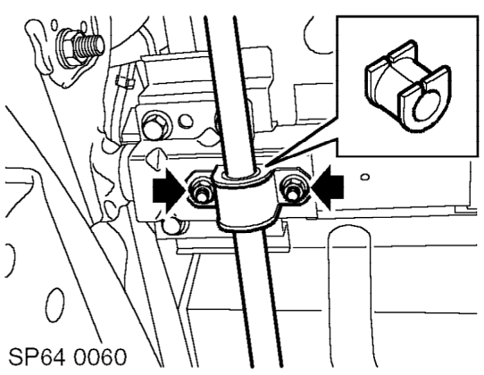 Bush - trailing arm – Remove 2 bolts securing front of buttress to subframe.