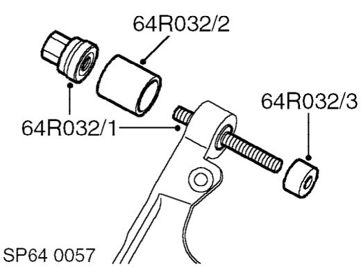 Bush - trailing arm to hub – Remove trailing arm. See this section.