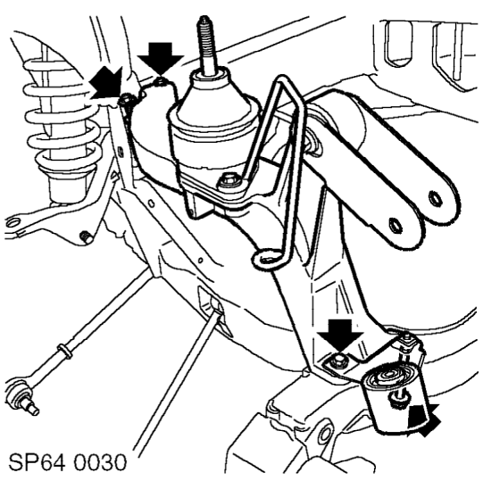 Sub frame - rear suspension - manual transmission models – Collect LH trailing arm bush.