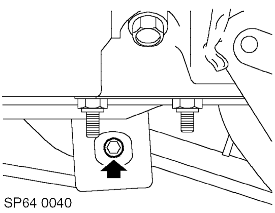 Remove torx bolt securing track control arm to subframe and remove track control arm.