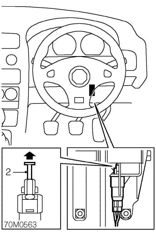 Brake light switch - adjust – Depress and hold brake pedal.