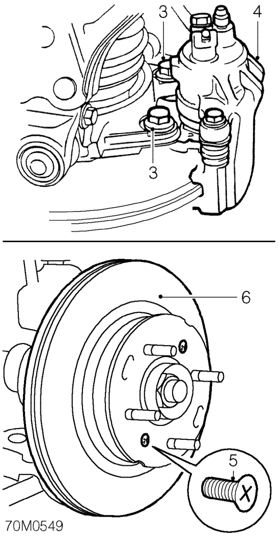 Front brake disc - standard – Remove road wheel(s).