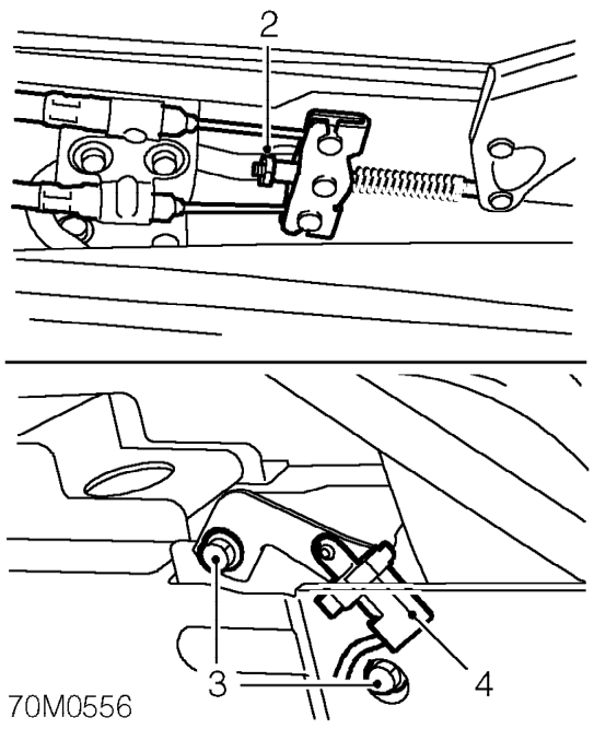 Handbrake lever – Remove front console. See BODY, Interior trim components.
