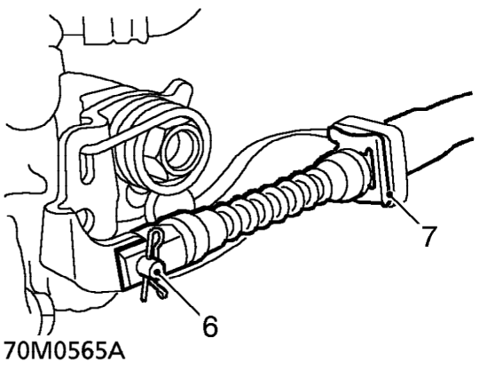 Handbrake cables – Release handbrake to off position.