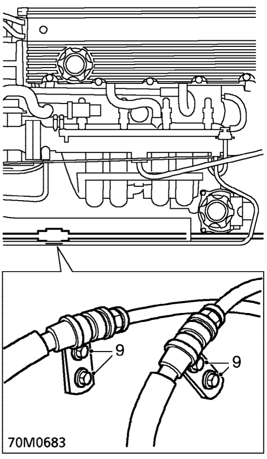 Release air intake duct from subframe clip and position duct aside.
