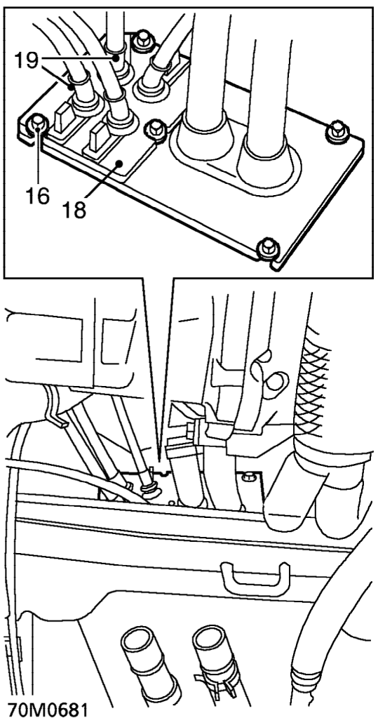Tie coolant pipes aside to allow access to closing plate.