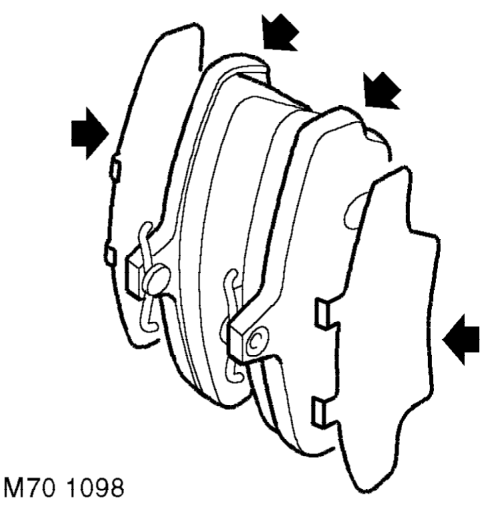 Brake caliper housing - front - standard – Remove caliper housing from caliper bracket.