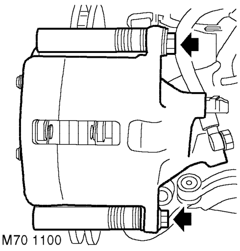 Brake caliper carrier - front - standard – Remove road wheel(s).