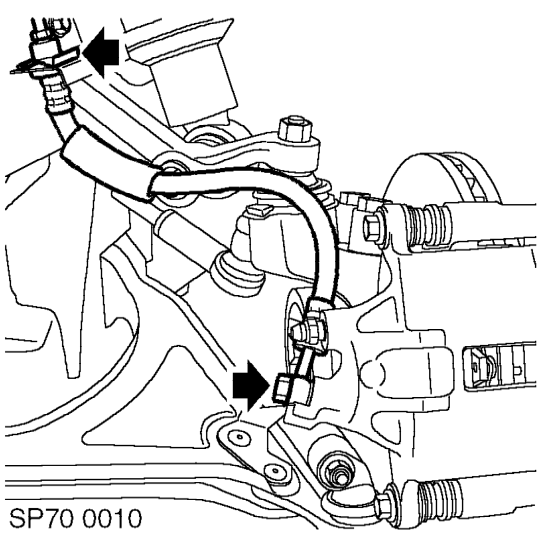 Hose - front - primary - lh – Remove road wheel.