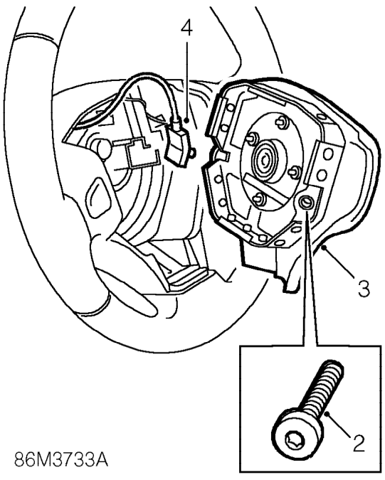 Driver airbag module – Make the SRS system safe. See GENERAL INFORMATION, SRS Precautions.