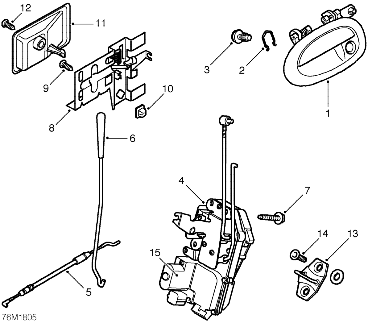 Door - central locking components