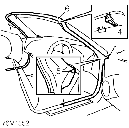 Door and header seal – Release catches and lower hood.