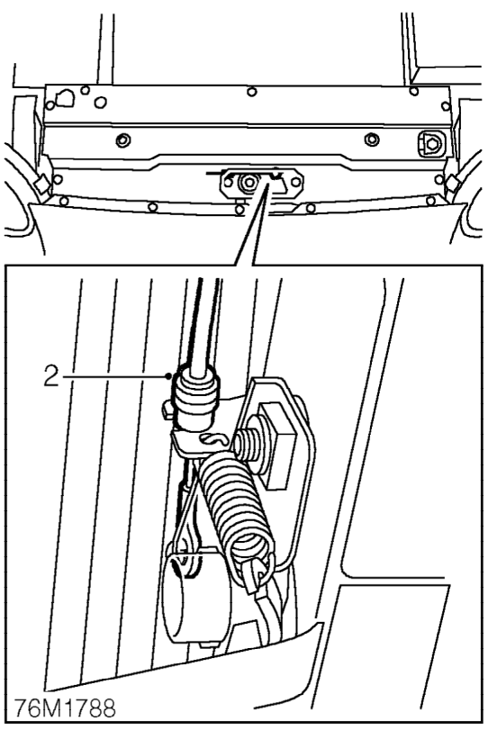 Bonnet release cable – Remove headlamp assembly. See ELECTRICAL, Repairs.
