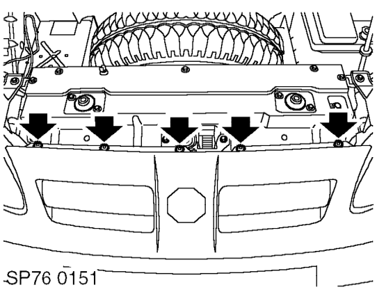Bumper valance - front – Remove 2 screws securing each end of bumper valance to front wing.