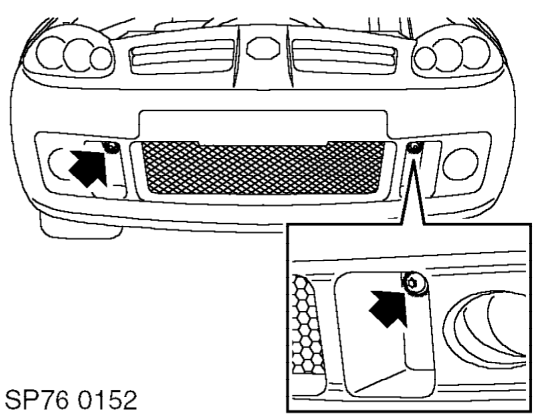 Bumper valance - front – Remove 5 screws securing bumper valance to bonnet locking panel.