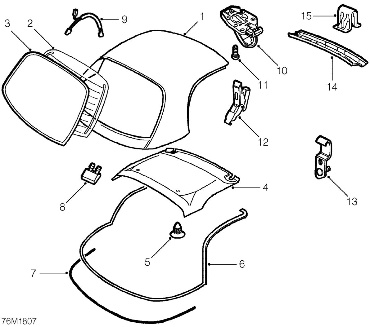 Hood assembly components - hard top