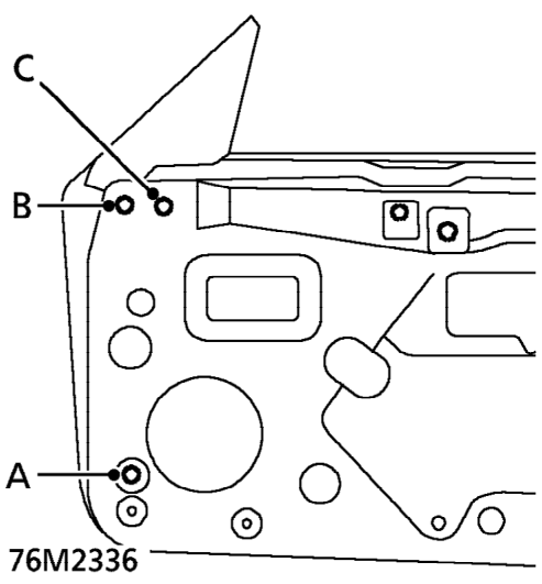 Cheater – To access cheater adjusters remove door speaker. See ELECTRICAL, Repairs.