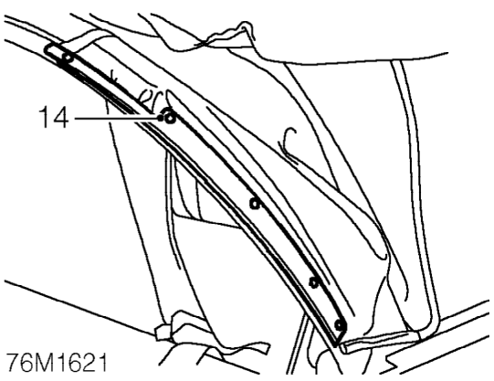 Fold rear of hood, up to release from body.