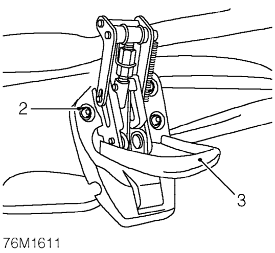 Hood catch – Lower hood.
