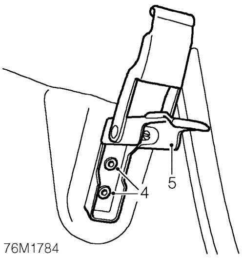 Hard top catch - rear – Position protection over headlining and backlight.