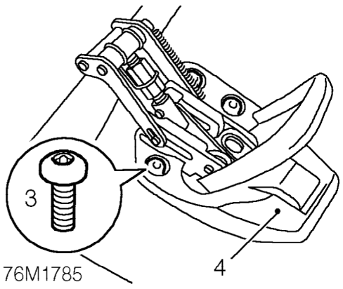 Hard top catch - front – Invert hard top on a soft covered work surface.